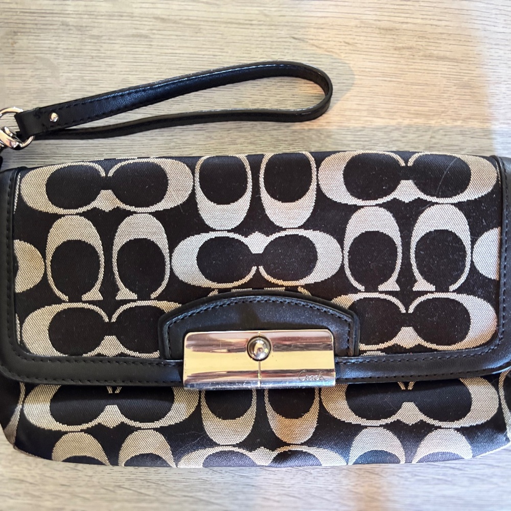 COACH Kristin Signature Large Flap Wristlet